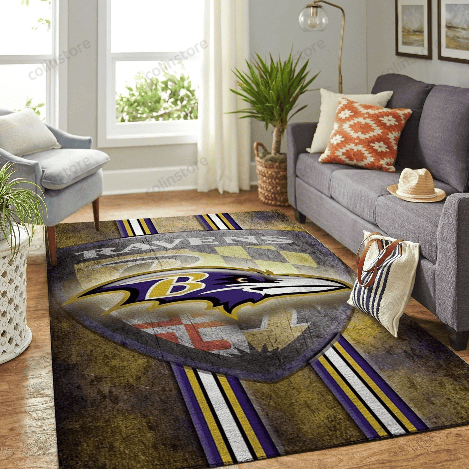 Baltimore Ravens 3D Rectangle Area Rug – Full Print Carpet For Living Room & Bedroom Home Decor