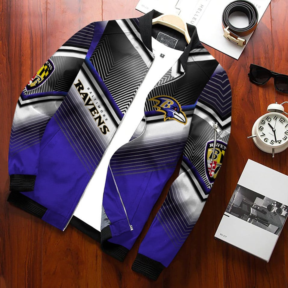 Baltimore Ravens Bomber Jacket | NFL Team Jacket for Men & Women | Football Fan Gift