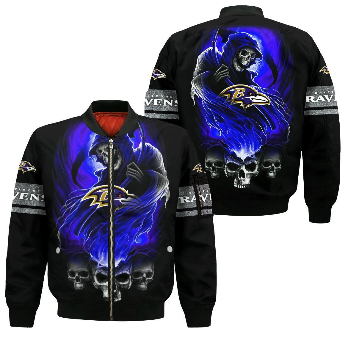 Baltimore Ravens Bomber Jacket | NFL Team Jacket for Men & Women | Football Fan Gift