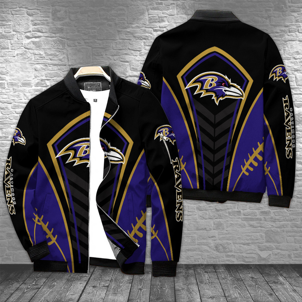 Baltimore Ravens Bomber Jacket | NFL Team Jacket for Men & Women | Football Fan Gift