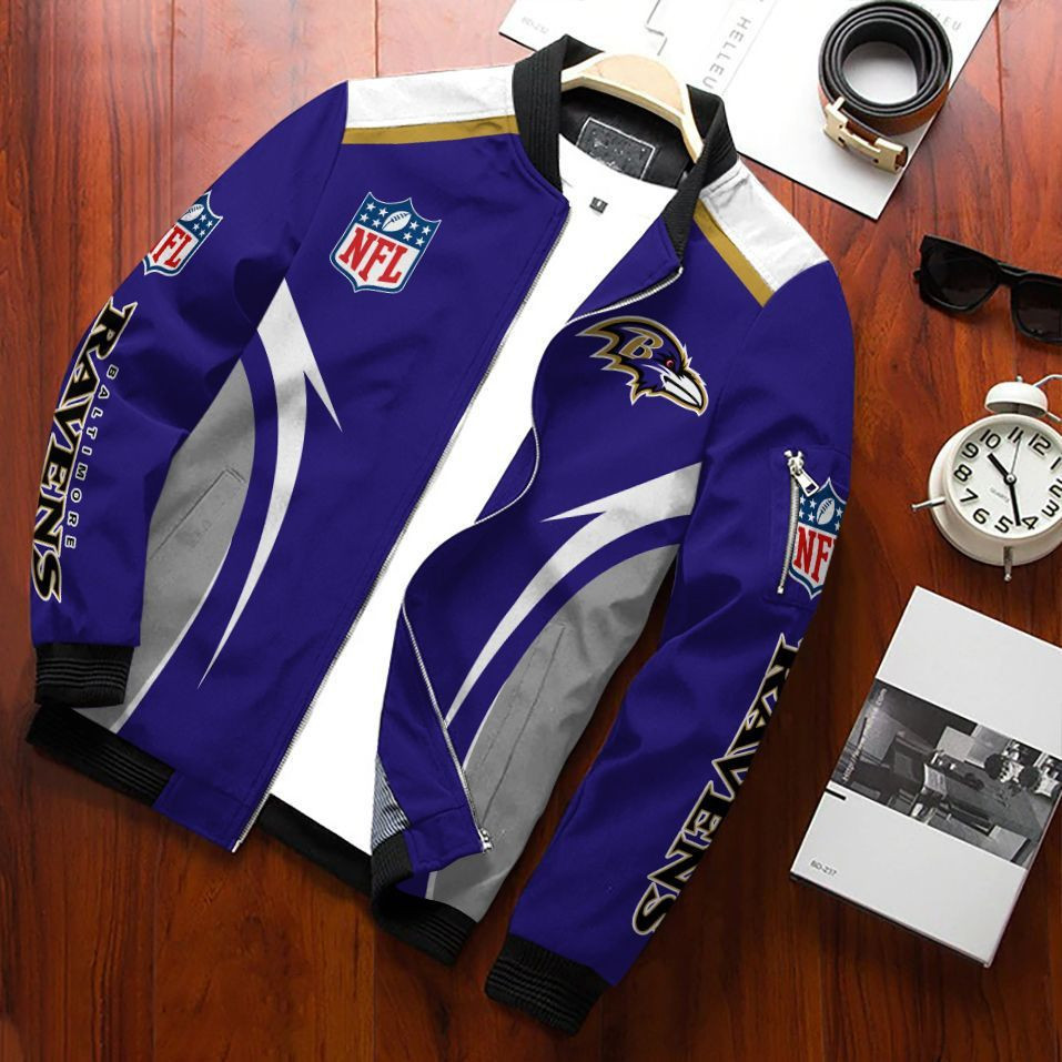 Baltimore Ravens Bomber Jacket | NFL Team Jacket for Men & Women | Football Fan Gift