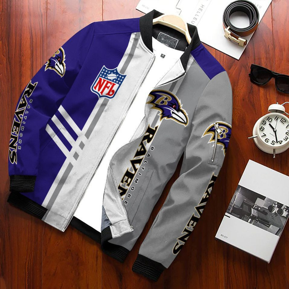 Baltimore Ravens Bomber Jacket | NFL Team Jacket for Men & Women | Football Fan Gift