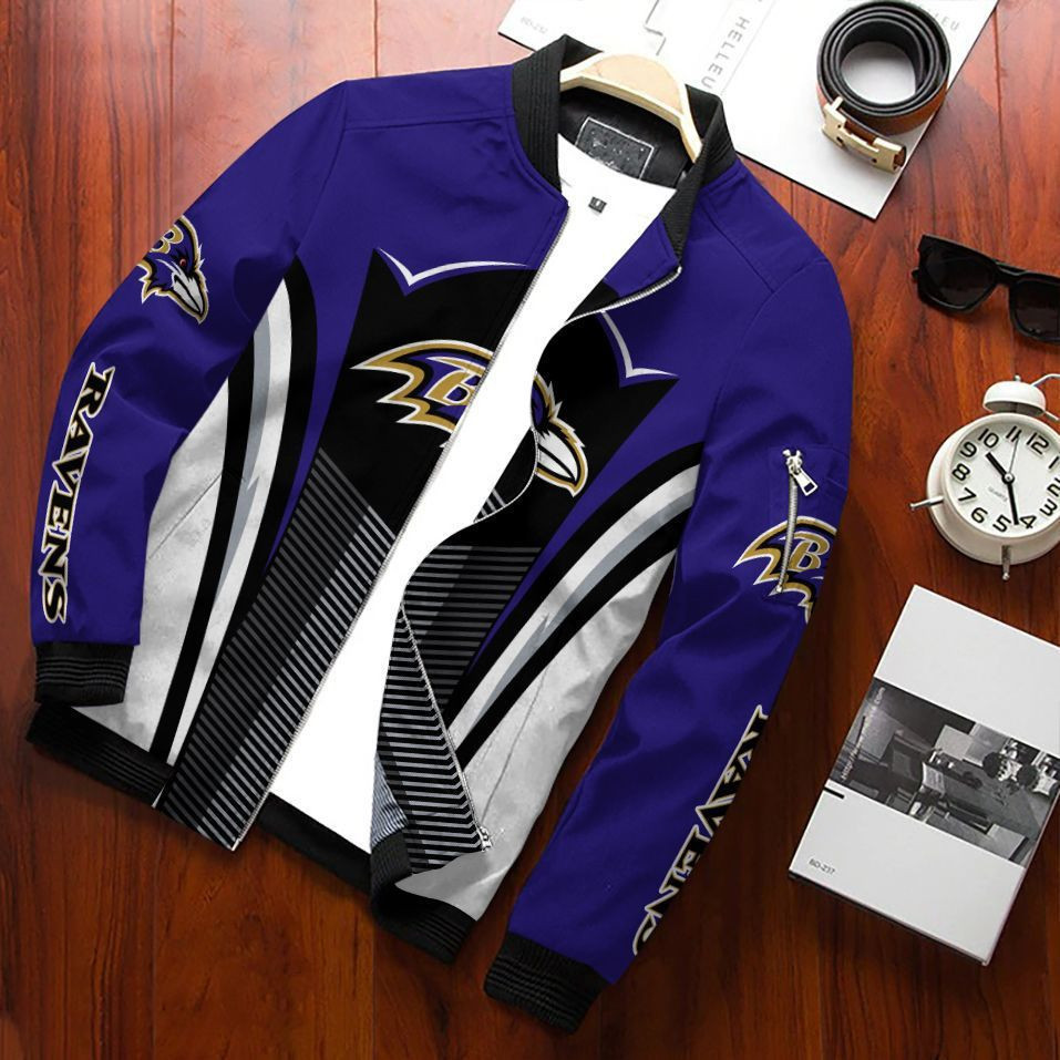 Baltimore Ravens Bomber Jacket | NFL Team Jacket for Men & Women | Football Fan Gift