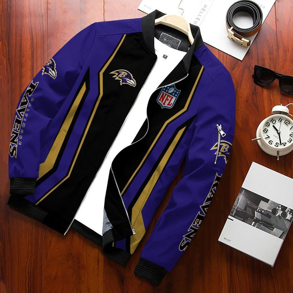 Baltimore Ravens Bomber Jacket | NFL Team Jacket for Men & Women | Football Fan Gift
