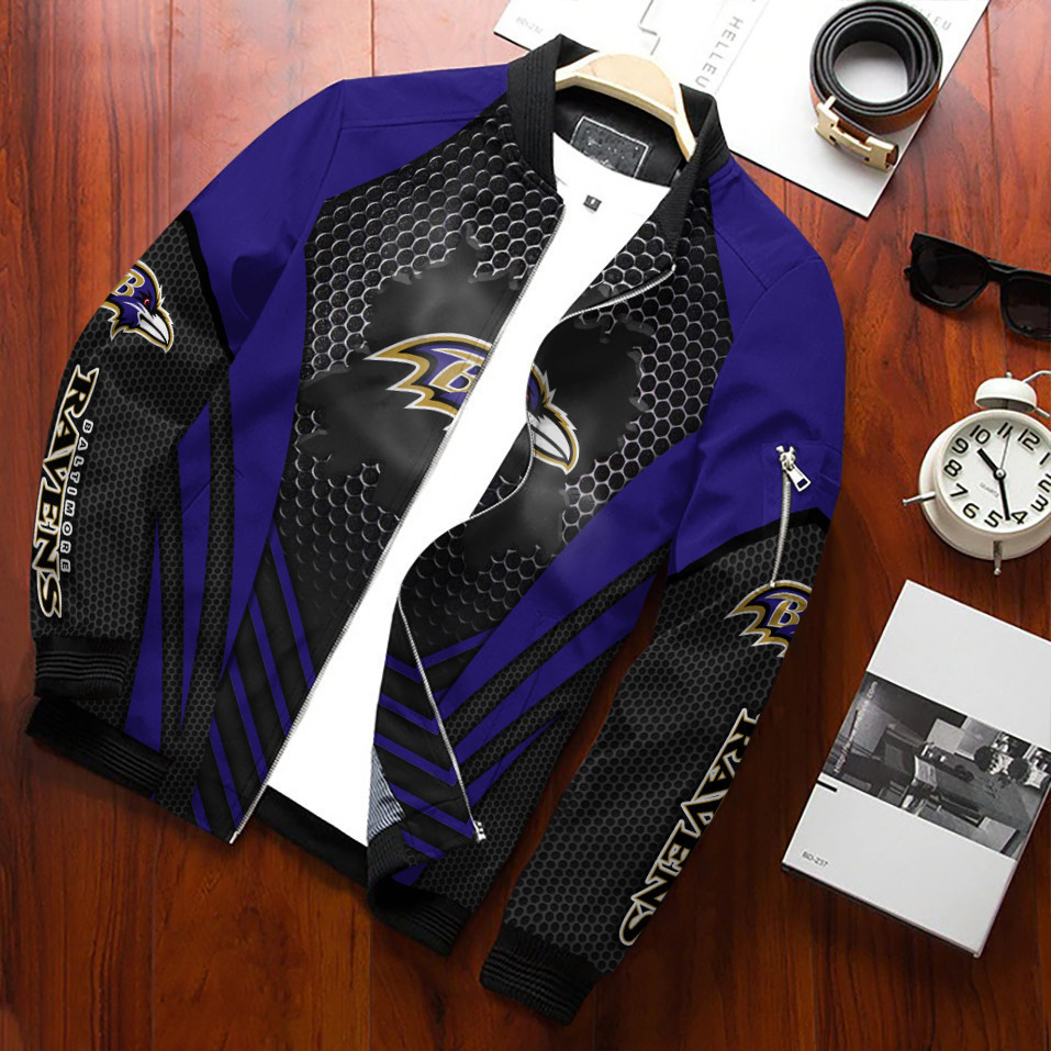 Baltimore Ravens Bomber Jacket | NFL Team Jacket for Men & Women | Football Fan Gift