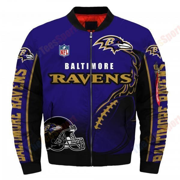 Baltimore Ravens Bomber Jacket | NFL Team Jacket for Men & Women | Football Fan Gift