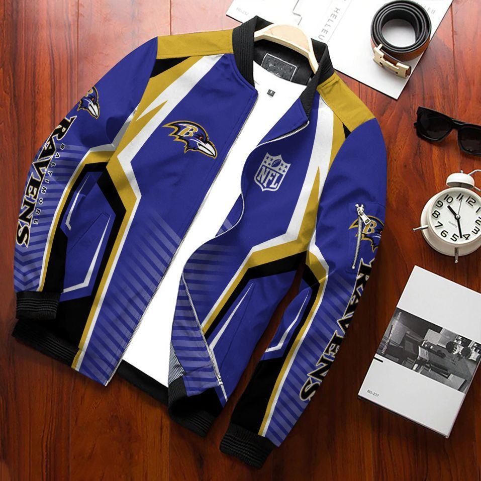 Baltimore Ravens Bomber Jacket | NFL Team Jacket for Men & Women | Football Fan Gift