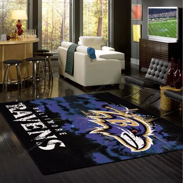 Baltimore Ravens Deandanecerse Rectangle Area Rug – Full Print Carpet For Living Room & Bedroom Home Decor