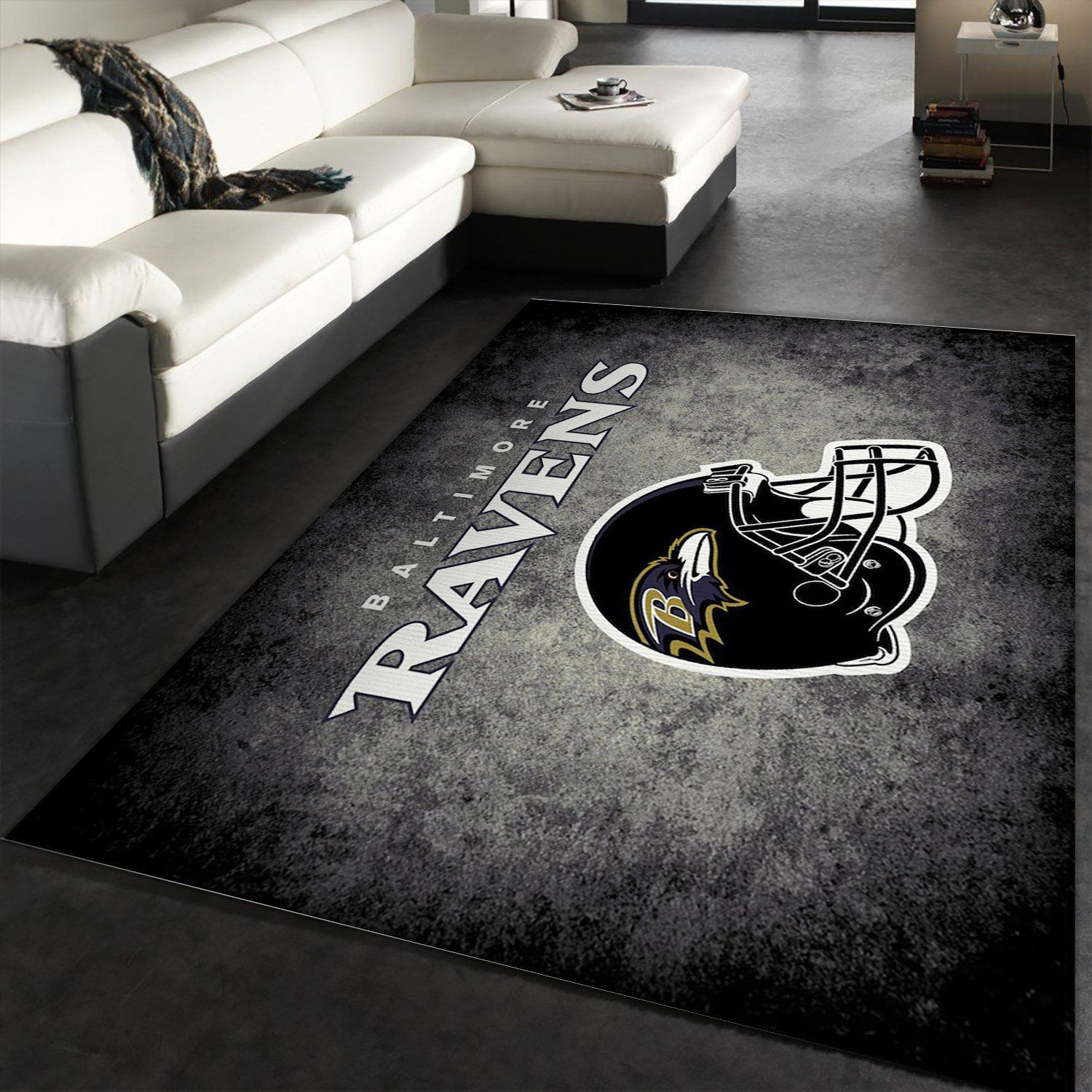 Baltimore Ravens Imperial Distressed Rug Rectangle Area Rug – Full Print Carpet For Living Room & Bedroom Home Decor