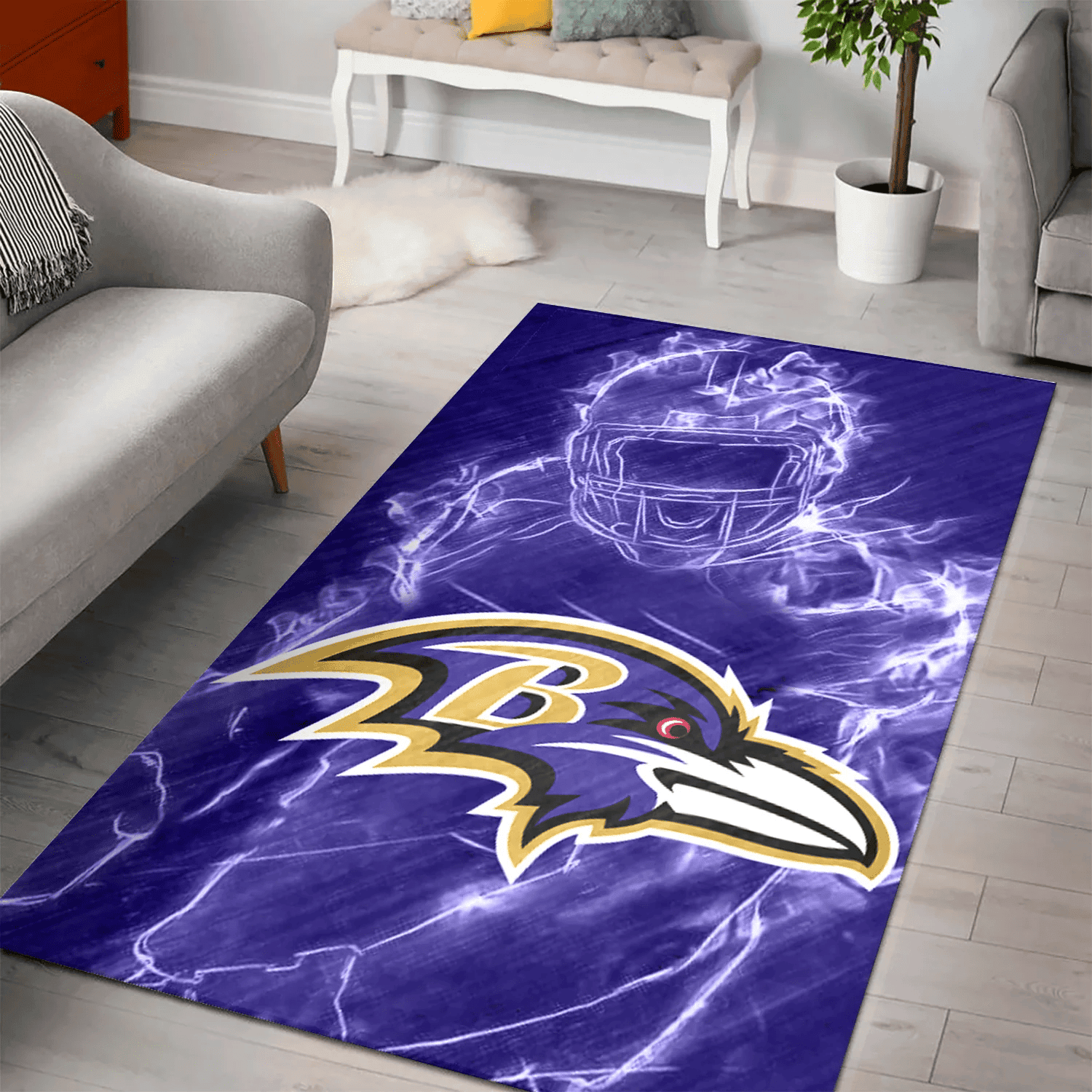 Baltimore Ravens Legend 3D Full Print Rectangle Area Rug – Full Print Carpet For Living Room & Bedroom Home Decor