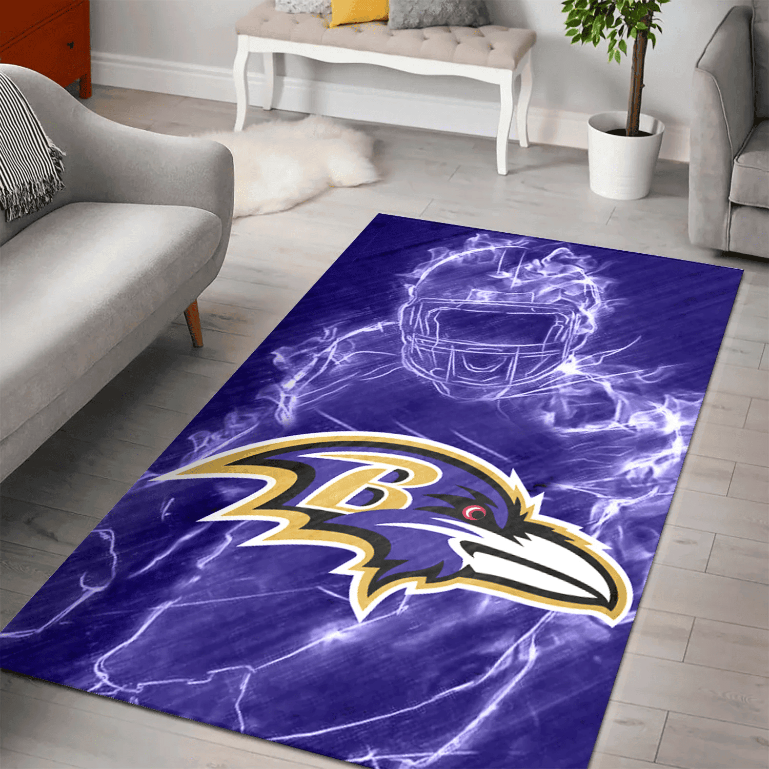 Baltimore Ravens Legend 3D Full Print Rectangle Area Rug – Full Print Carpet For Living Room & Bedroom Home Decor