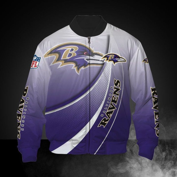 Baltimore Ravens Light Purple Bomber Jacket | NFL Team Jacket for Men & Women | Football Fan Gift