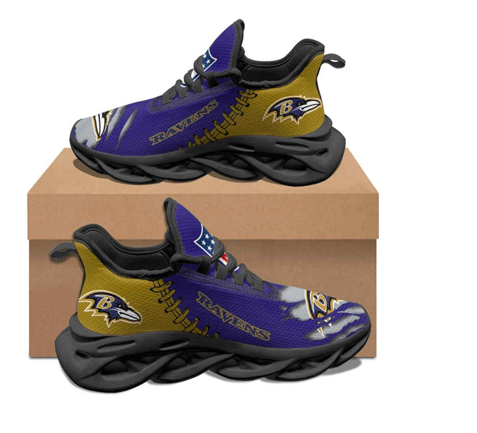 Baltimore Ravens Max Soul Shoes Sneakers for Men And Women – NFL Football Fan Shoes, Team Sneakers
