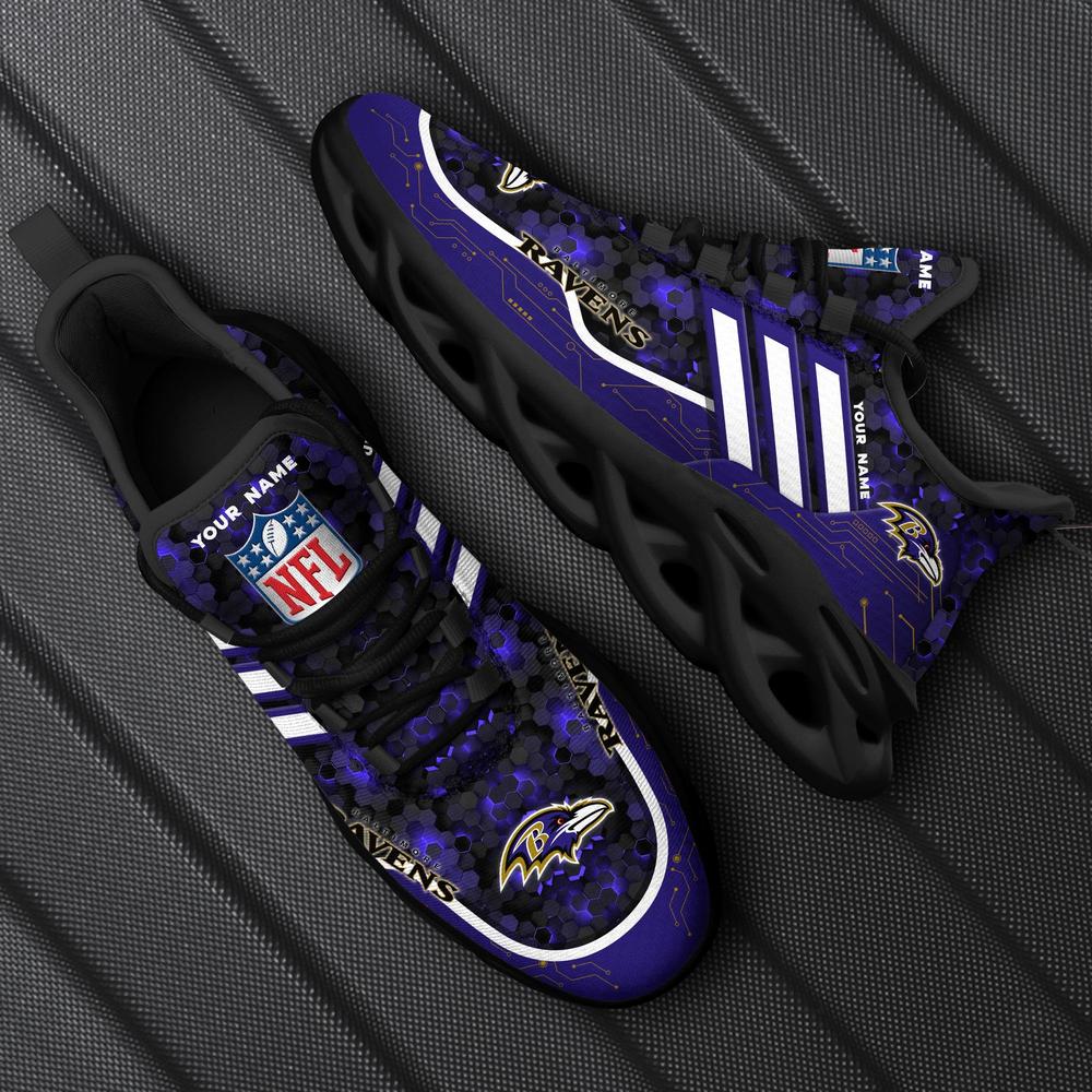 Baltimore Ravens Max Soul Shoes Sneakers for Men And Women – NFL Football Fan Shoes, Team Sneakers - Image 3