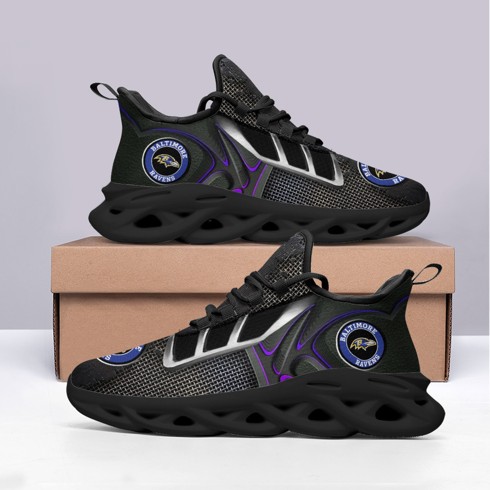Baltimore Ravens Max Soul Shoes Sneakers for Men And Women – NFL Football Fan Shoes, Team Sneakers