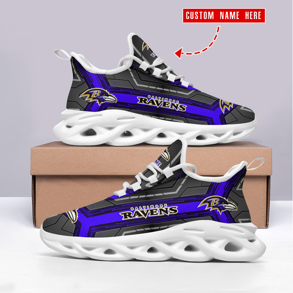 Baltimore Ravens Max Soul Shoes Sneakers for Men And Women – NFL Football Fan Shoes, Team Sneakers