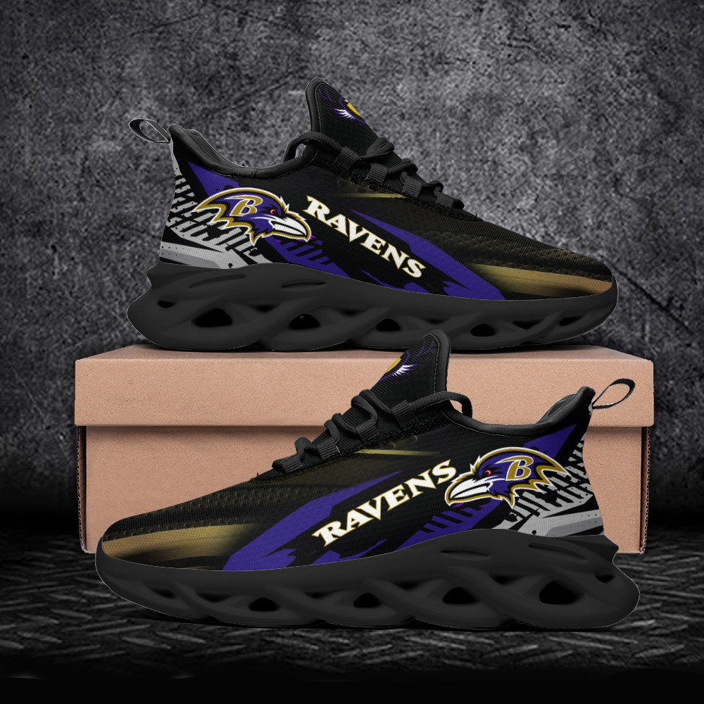 Baltimore Ravens Max Soul Shoes Sneakers for Men And Women – NFL Football Fan Shoes, Team Sneakers