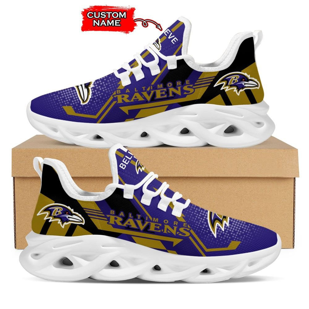 Baltimore Ravens Max Soul Shoes Sneakers for Men And Women – NFL Football Fan Shoes, Team Sneakers