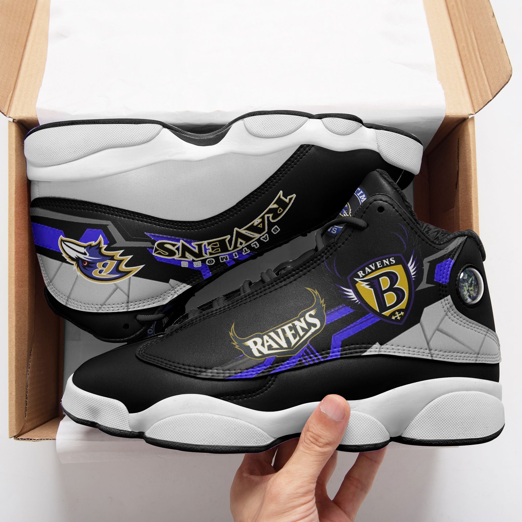 Baltimore Ravens NFL JD13 Sneakers Shoes for Men & Women | Custom Fan Gift
