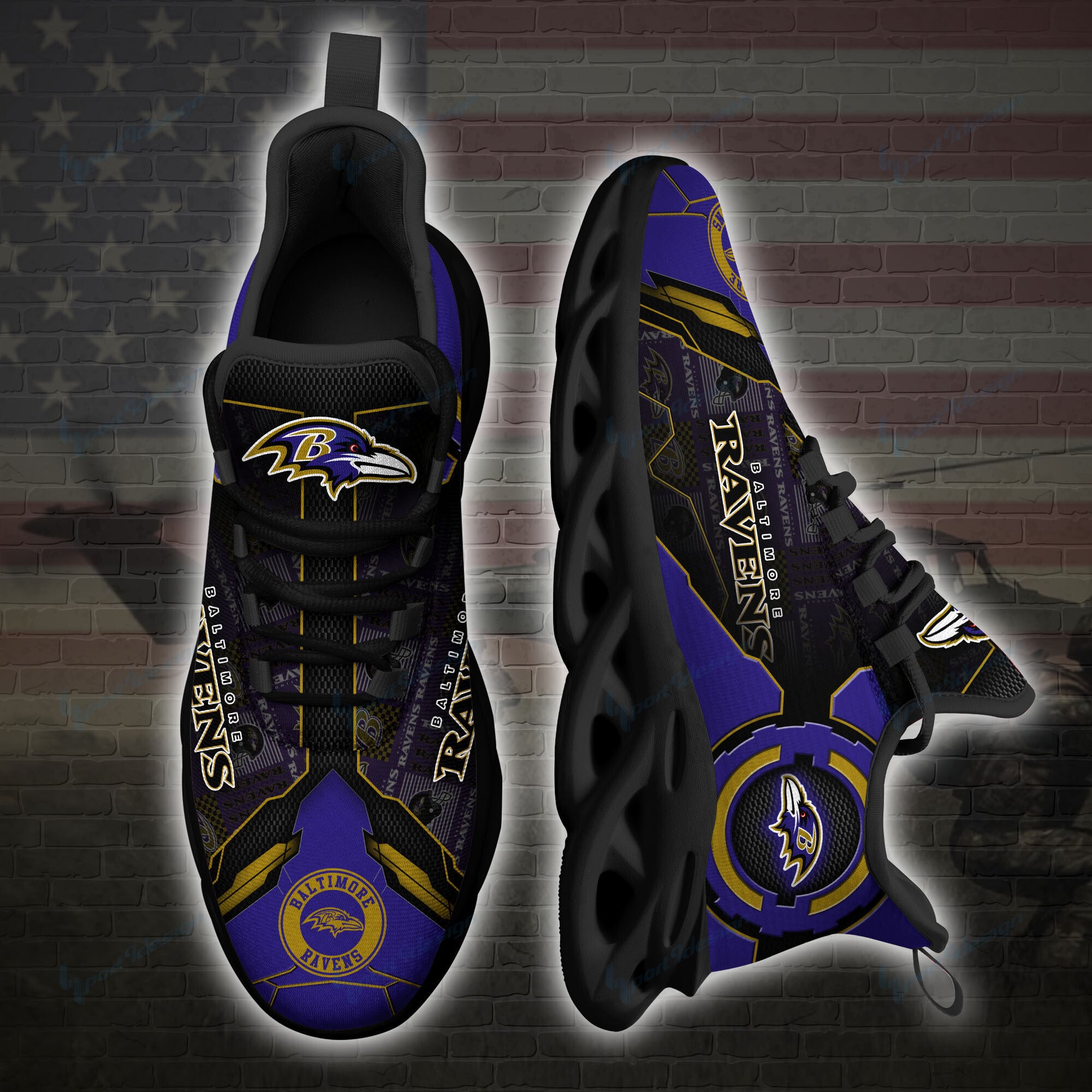 Baltimore Ravens NFL Max Soul Shoes Sneakers for Men And Women – NFL Football Fan Shoes, Team Sneakers - Image 3