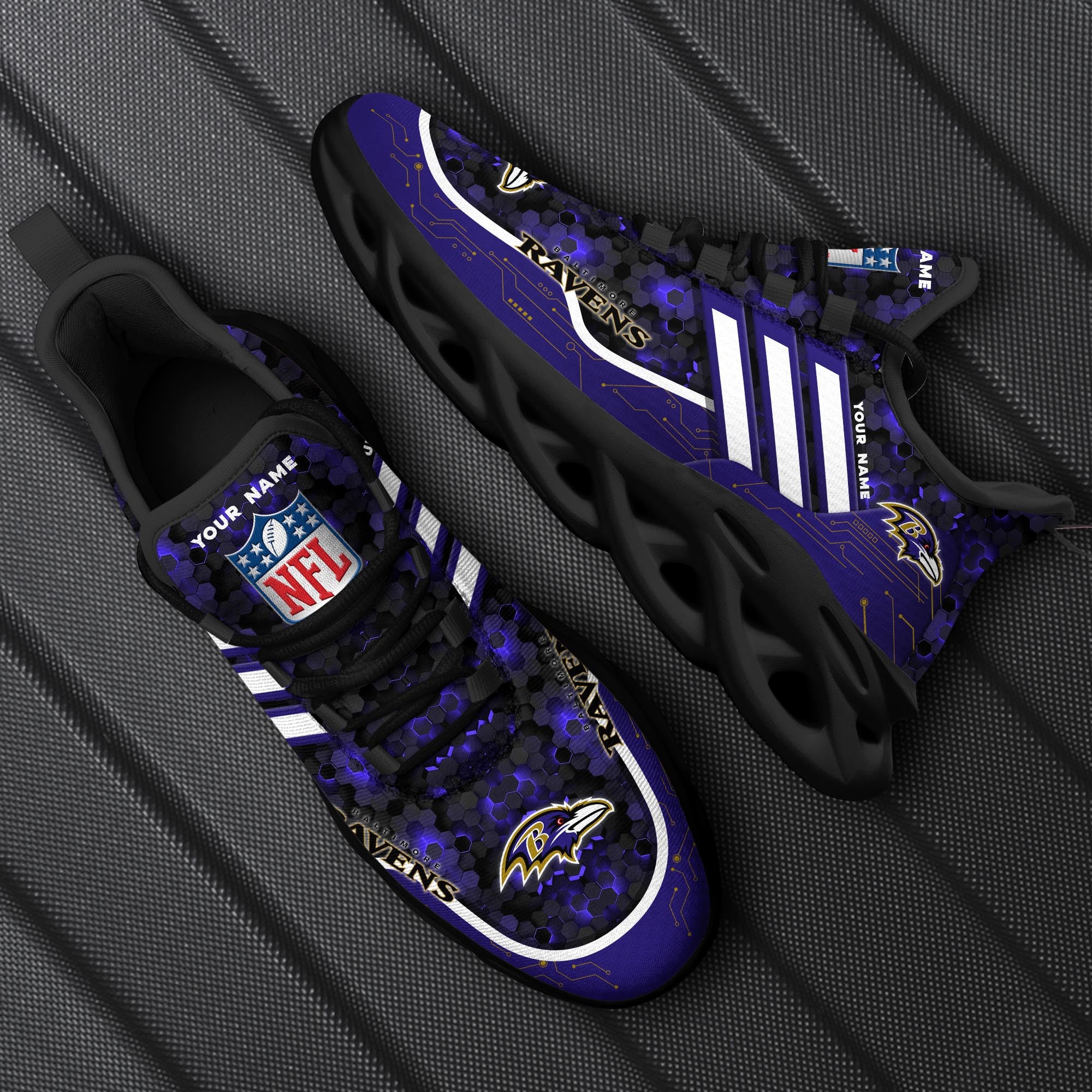 Baltimore Ravens NFL Max Soul Shoes Sneakers for Men And Women – NFL Football Fan Shoes, Team Sneakers - Image 3