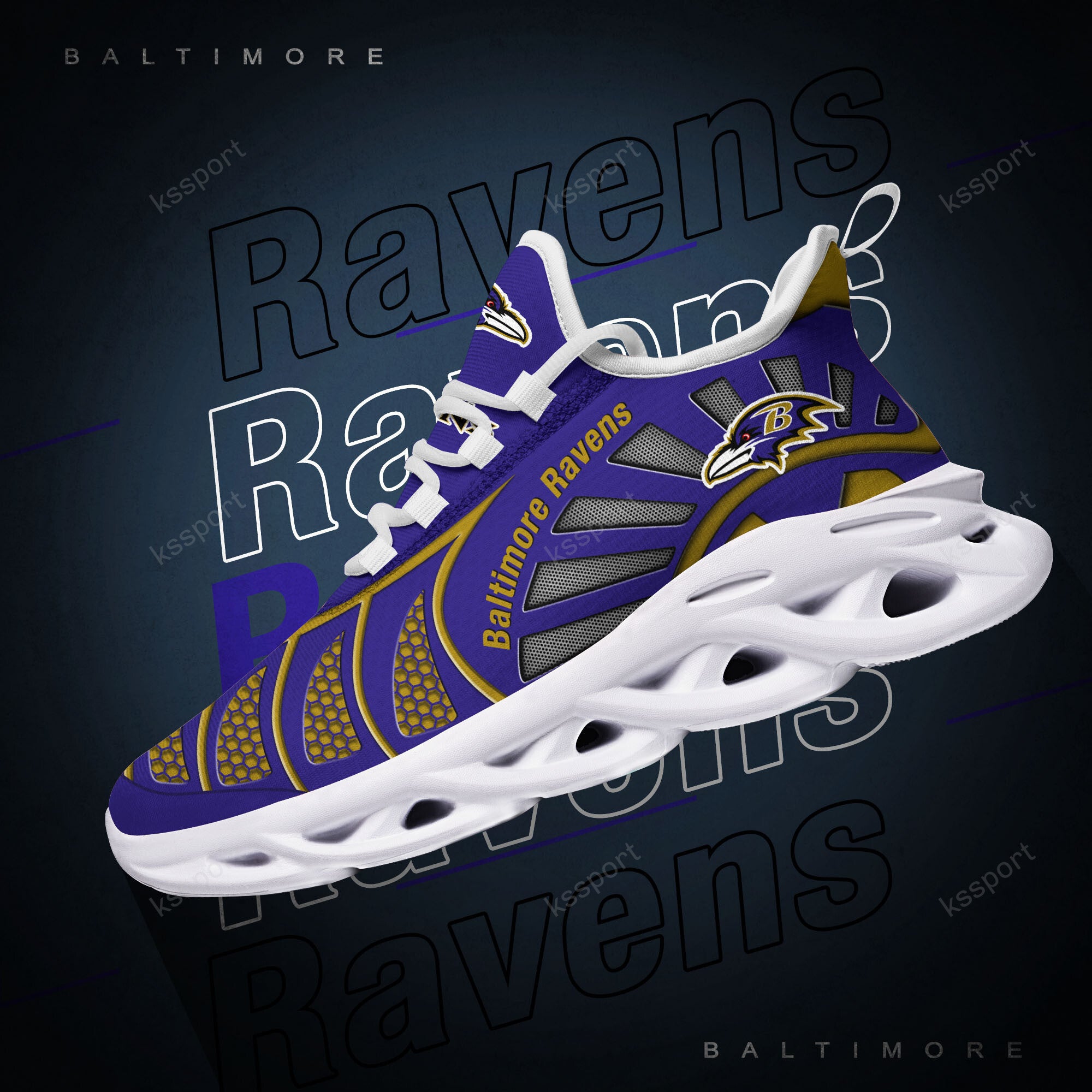 Baltimore Ravens NFL Max Soul Shoes Sneakers for Men And Women – NFL Football Fan Shoes, Team Sneakers