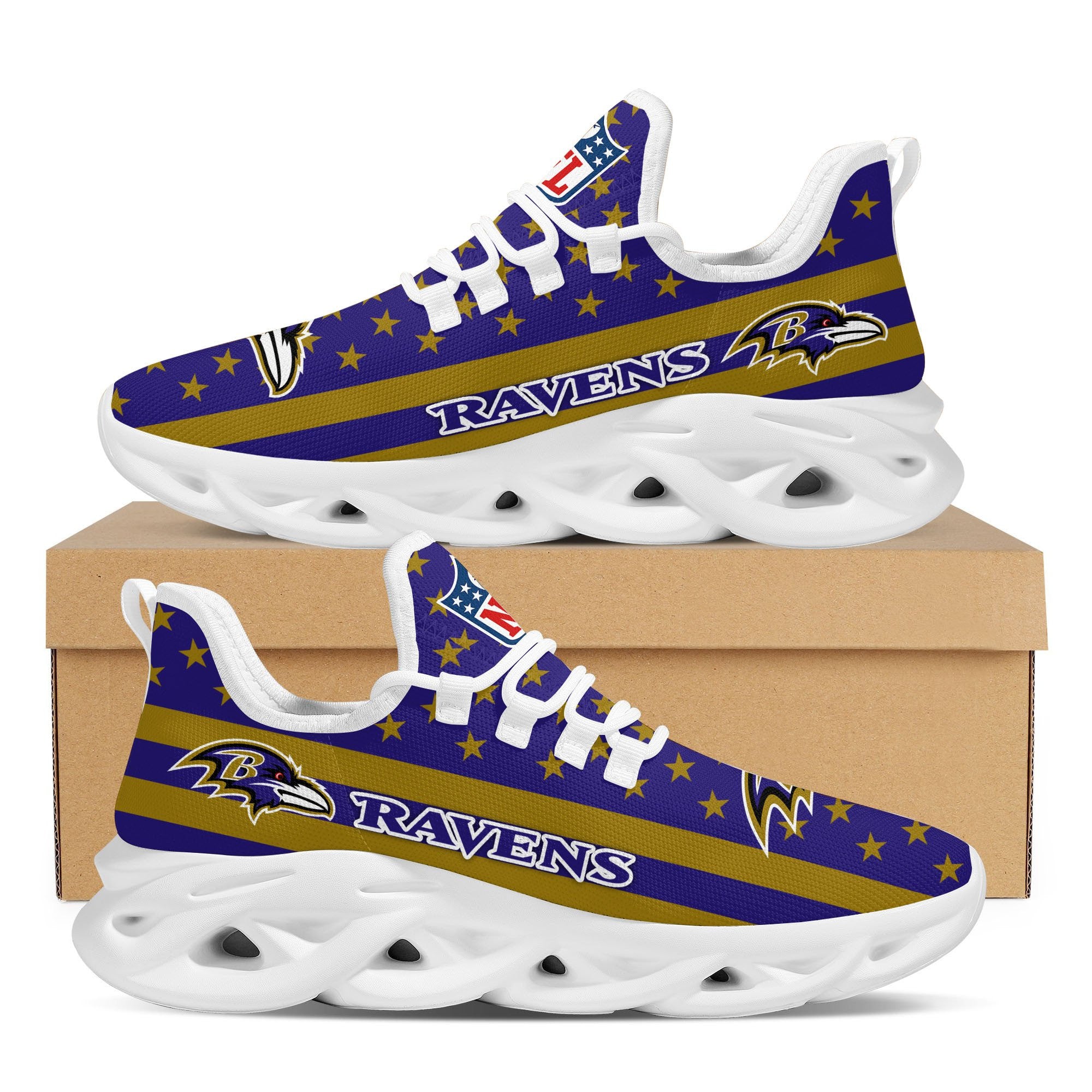 Baltimore Ravens NFL Max Soul Shoes Sneakers for Men And Women – NFL Football Fan Shoes, Team Sneakers