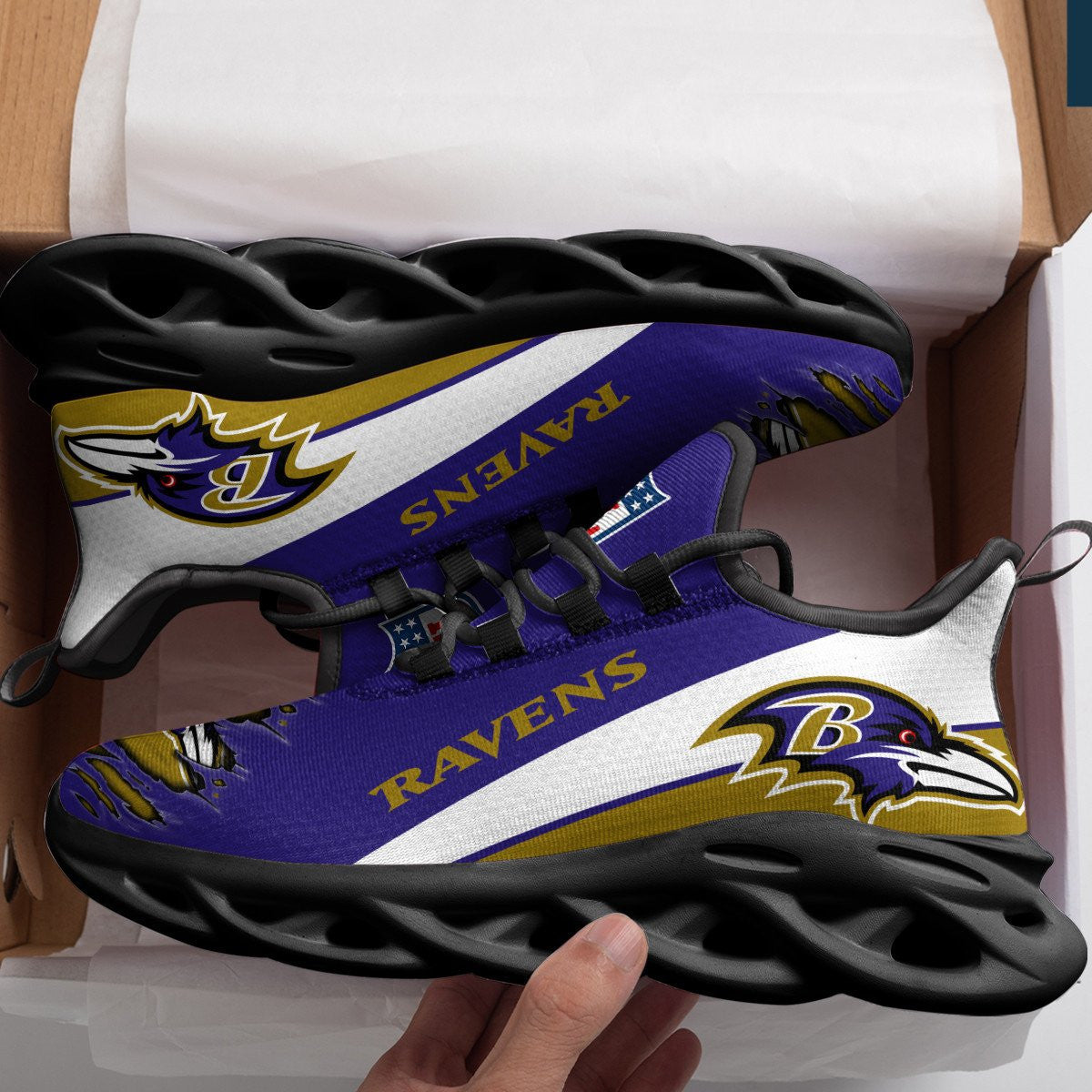 Baltimore Ravens NFL Max Soul Shoes Sneakers for Men And Women – NFL Football Fan Shoes, Team Sneakers - Image 4