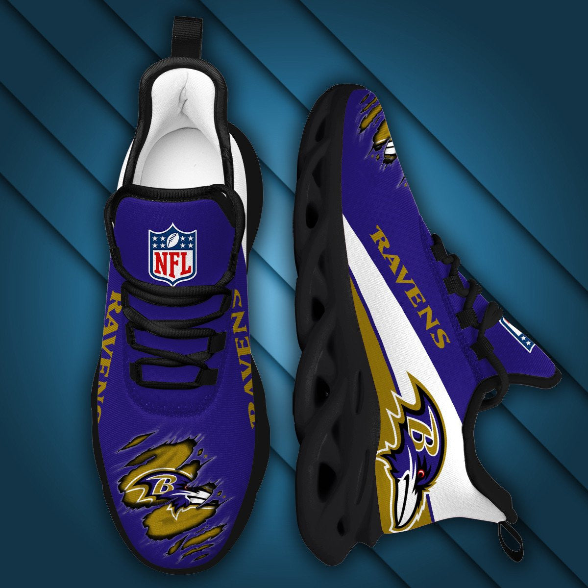 Baltimore Ravens NFL Max Soul Shoes Sneakers for Men And Women – NFL Football Fan Shoes, Team Sneakers - Image 5