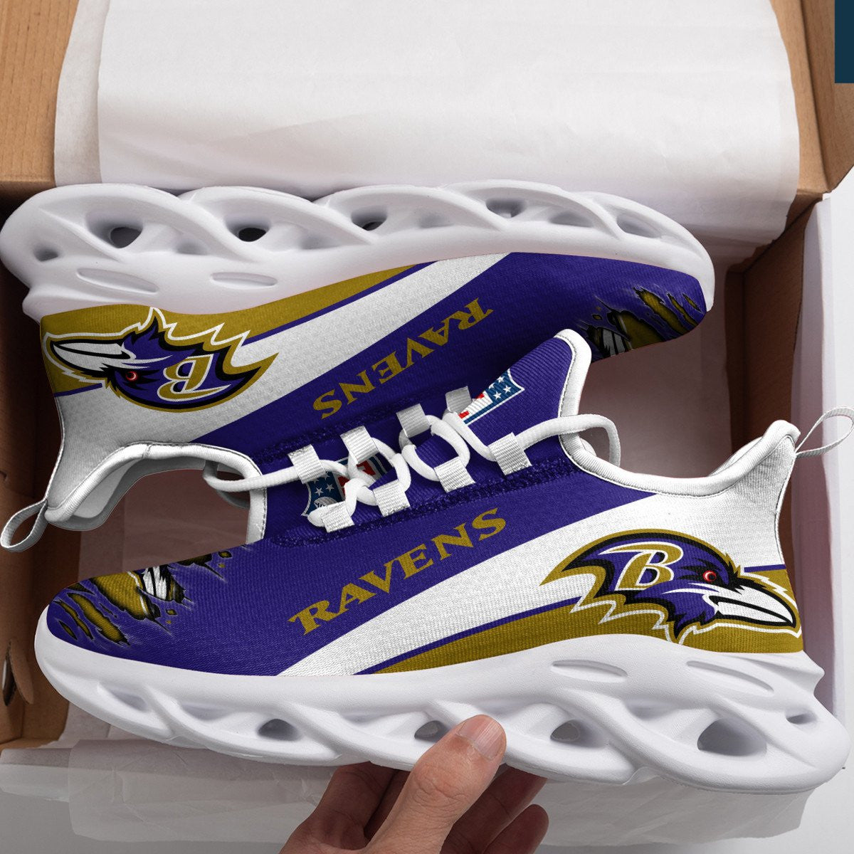Baltimore Ravens NFL Max Soul Shoes Sneakers for Men And Women – NFL Football Fan Shoes, Team Sneakers