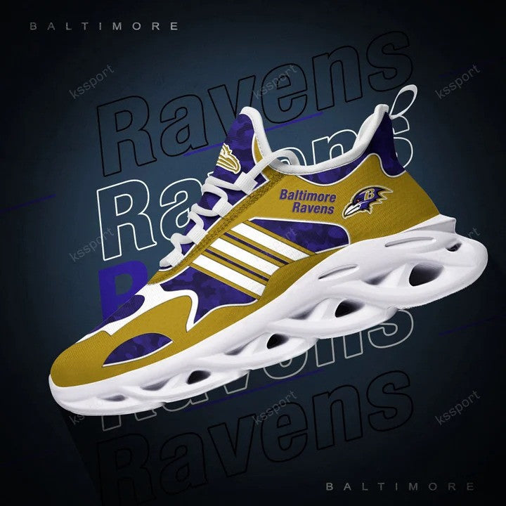 Baltimore Ravens NFL Max Soul Shoes Sneakers for Men And Women – NFL Football Fan Shoes, Team Sneakers