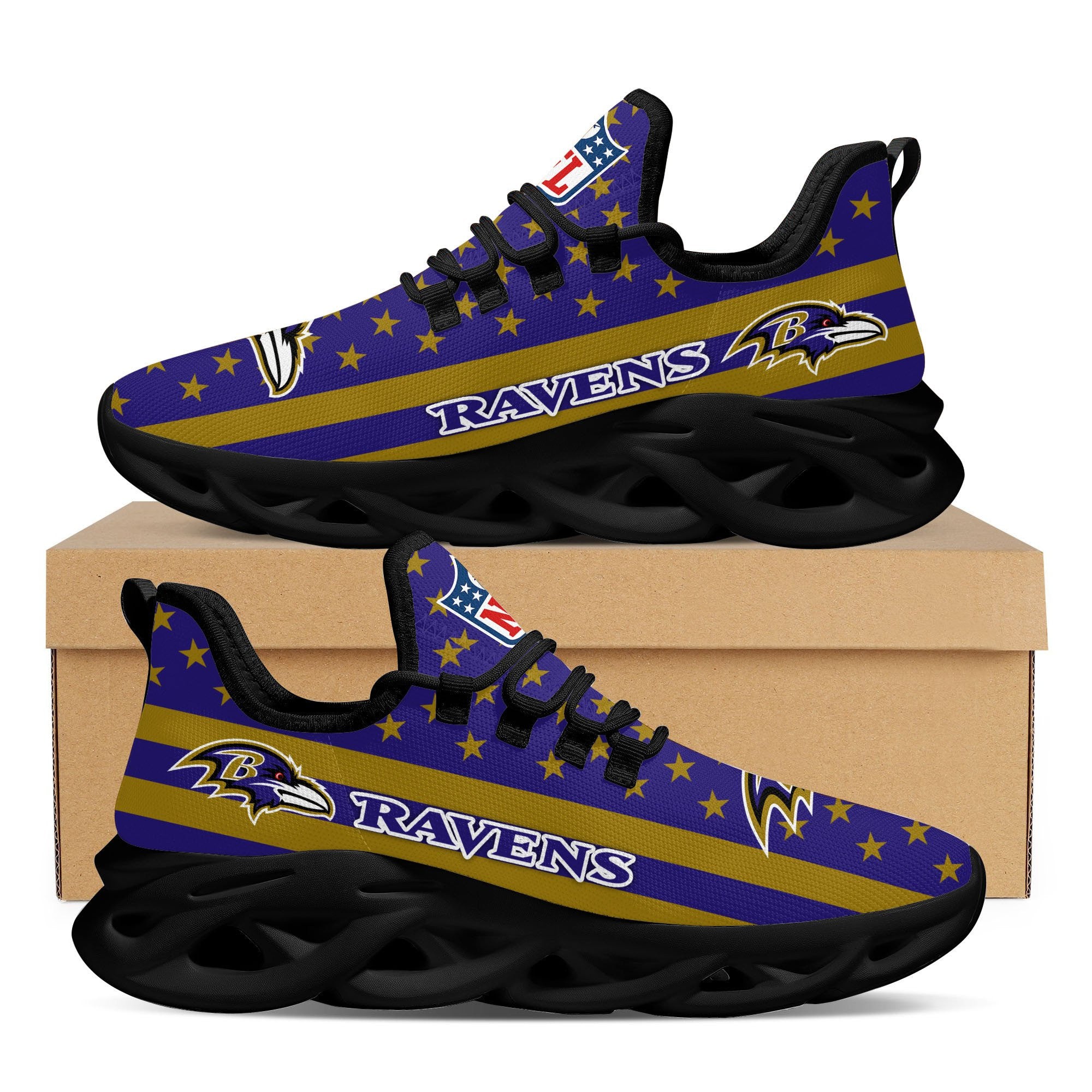 Baltimore Ravens NFL Max Soul Shoes Sneakers for Men And Women – NFL Football Fan Shoes, Team Sneakers - Image 4