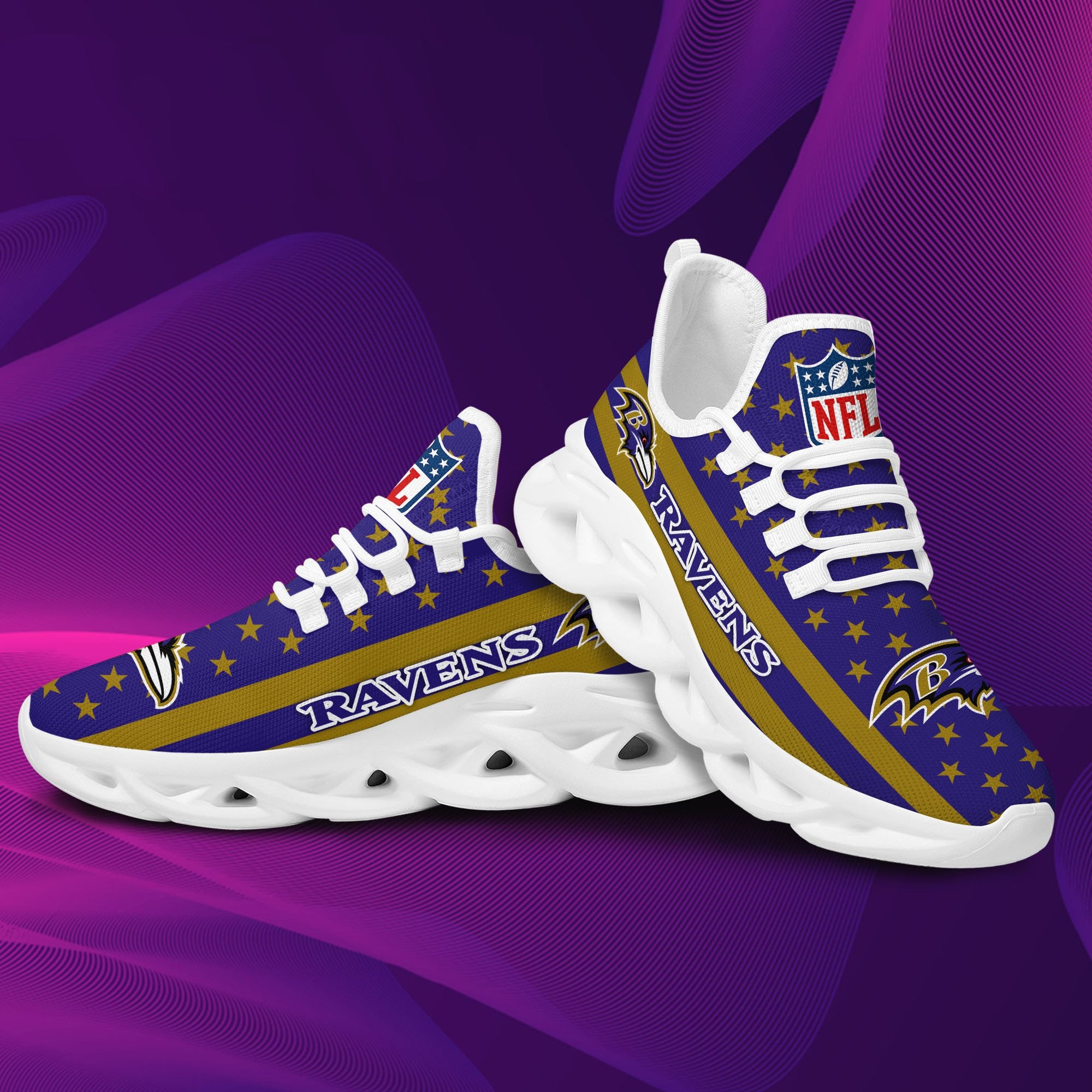 Baltimore Ravens NFL Max Soul Shoes Sneakers for Men And Women – NFL Football Fan Shoes, Team Sneakers - Image 3
