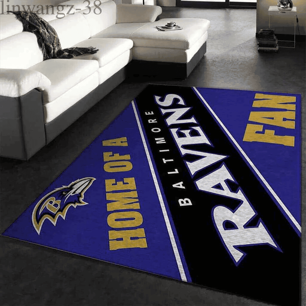 Baltimore Ravens Non-slip Rectangle Area Rug – Full Print Carpet For Living Room & Bedroom Home Decor