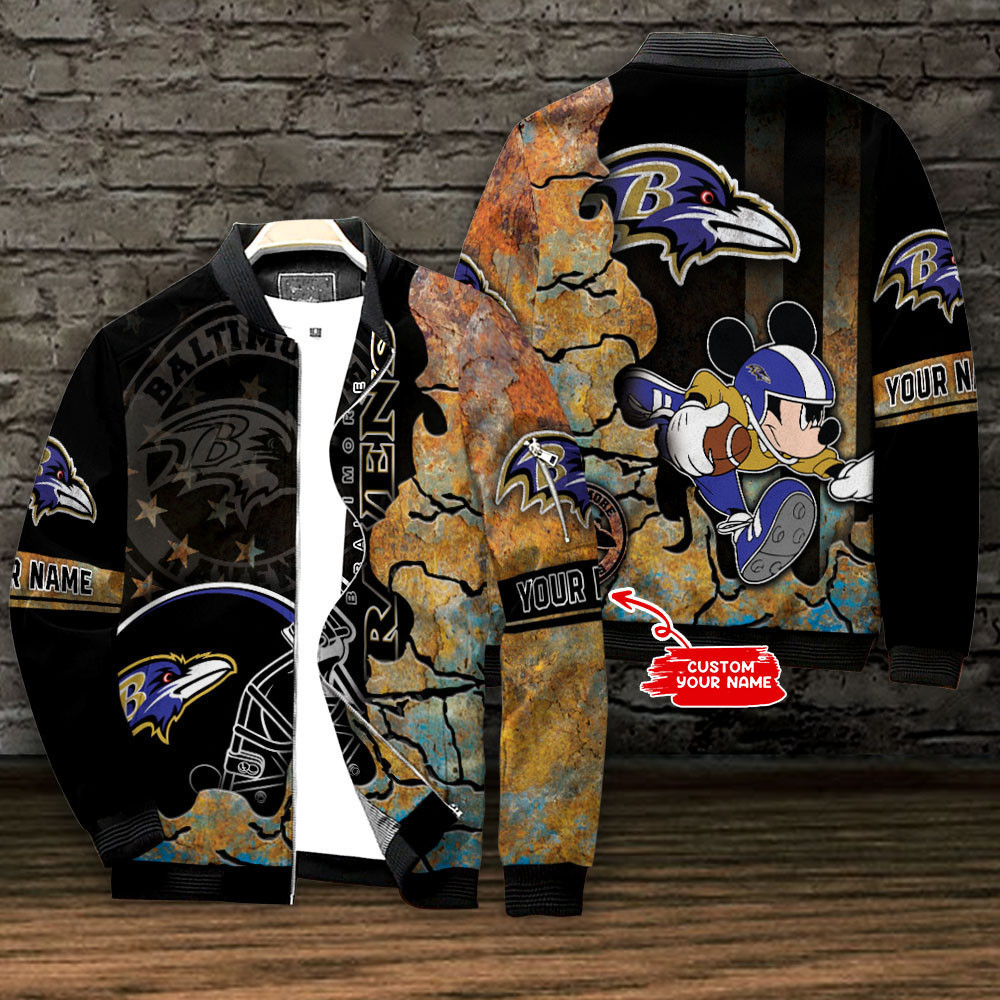 Baltimore Ravens Personalized Bomber Jacket | NFL Team Jacket for Men & Women | Football Fan Gift
