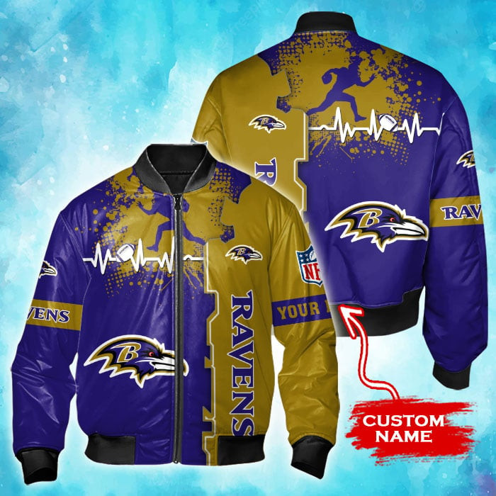 Baltimore Ravens Personalized Thick Bomber Jacket | NFL Team Jacket for Men & Women | Football Fan Gift