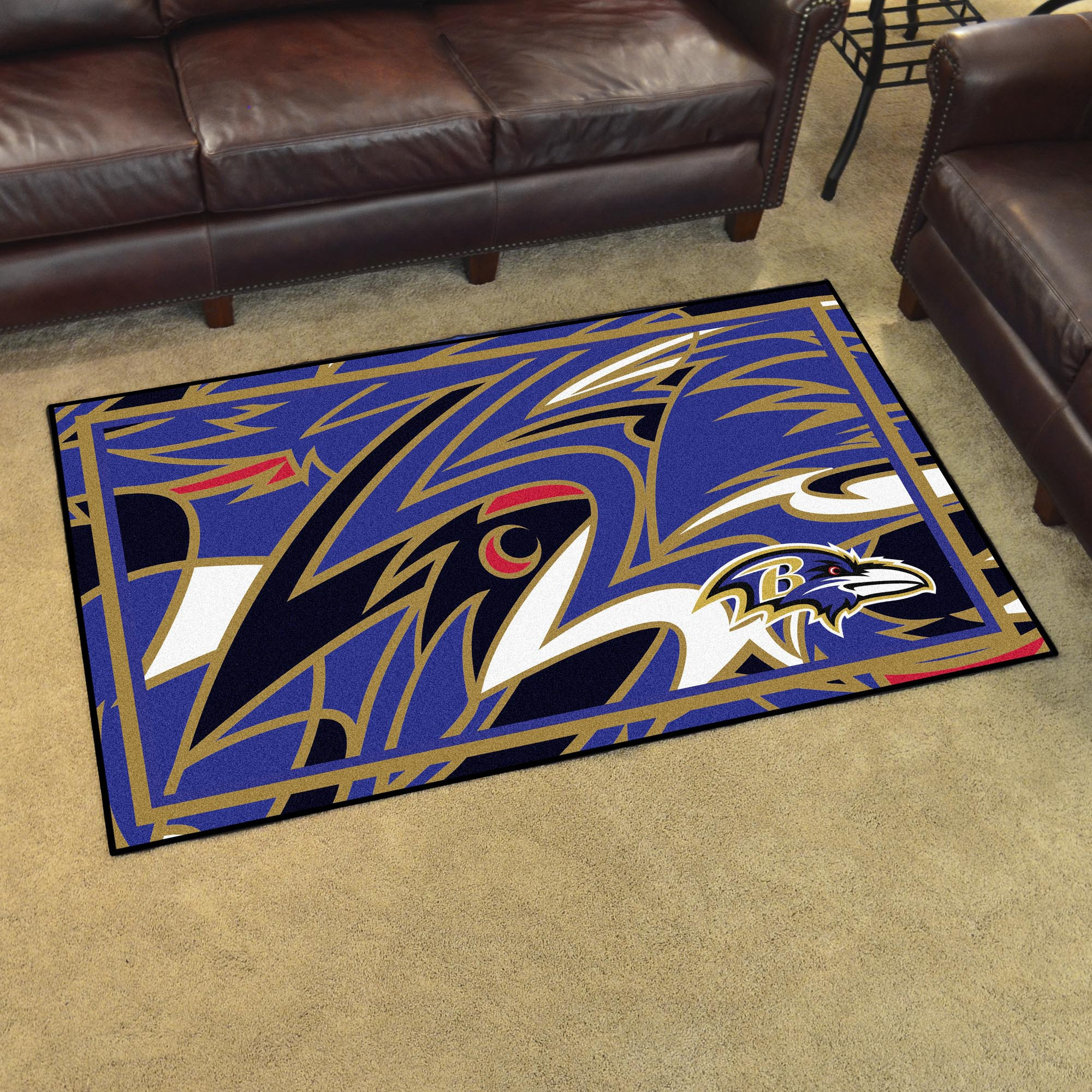 Baltimore Ravens Plush Rectangle Area Rug – Full Print Carpet For Living Room & Bedroom Home Decor