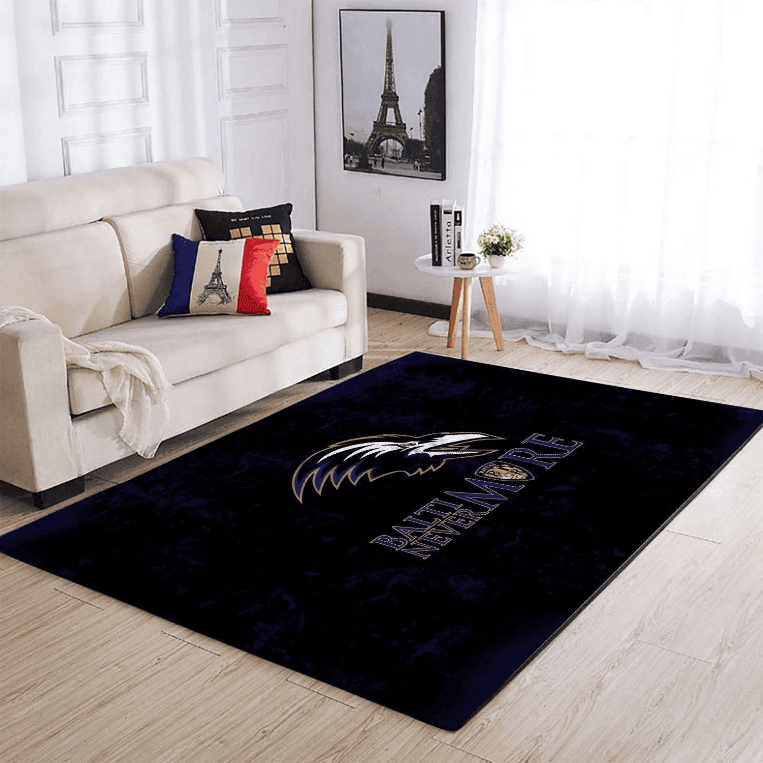 Baltimore Ravens Rectangle Area Rug – Full Print Carpet For Living Room & Bedroom Home Decor