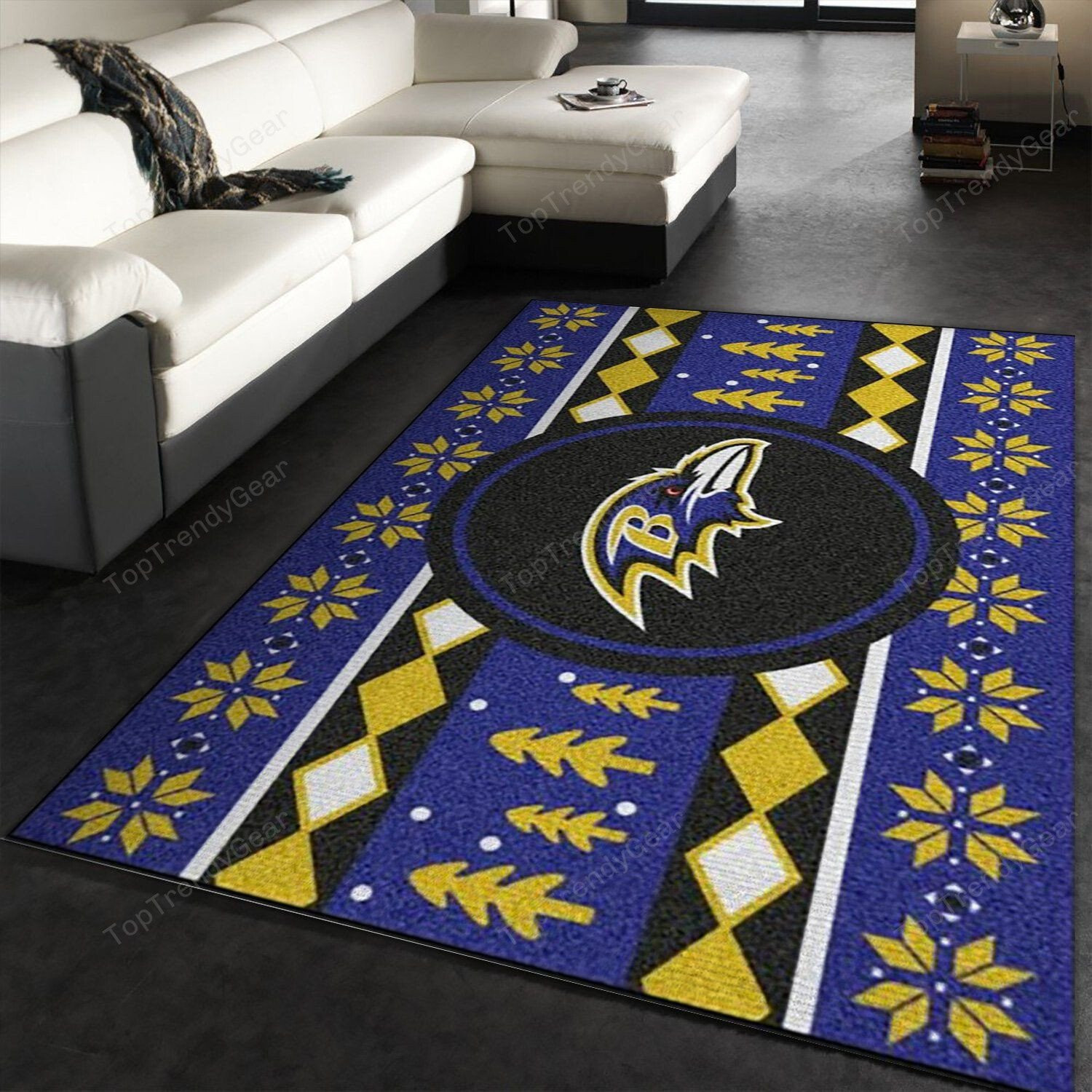 Baltimore Ravens Rectangle Area Rug – Full Print Carpet For Living Room & Bedroom Home Decor