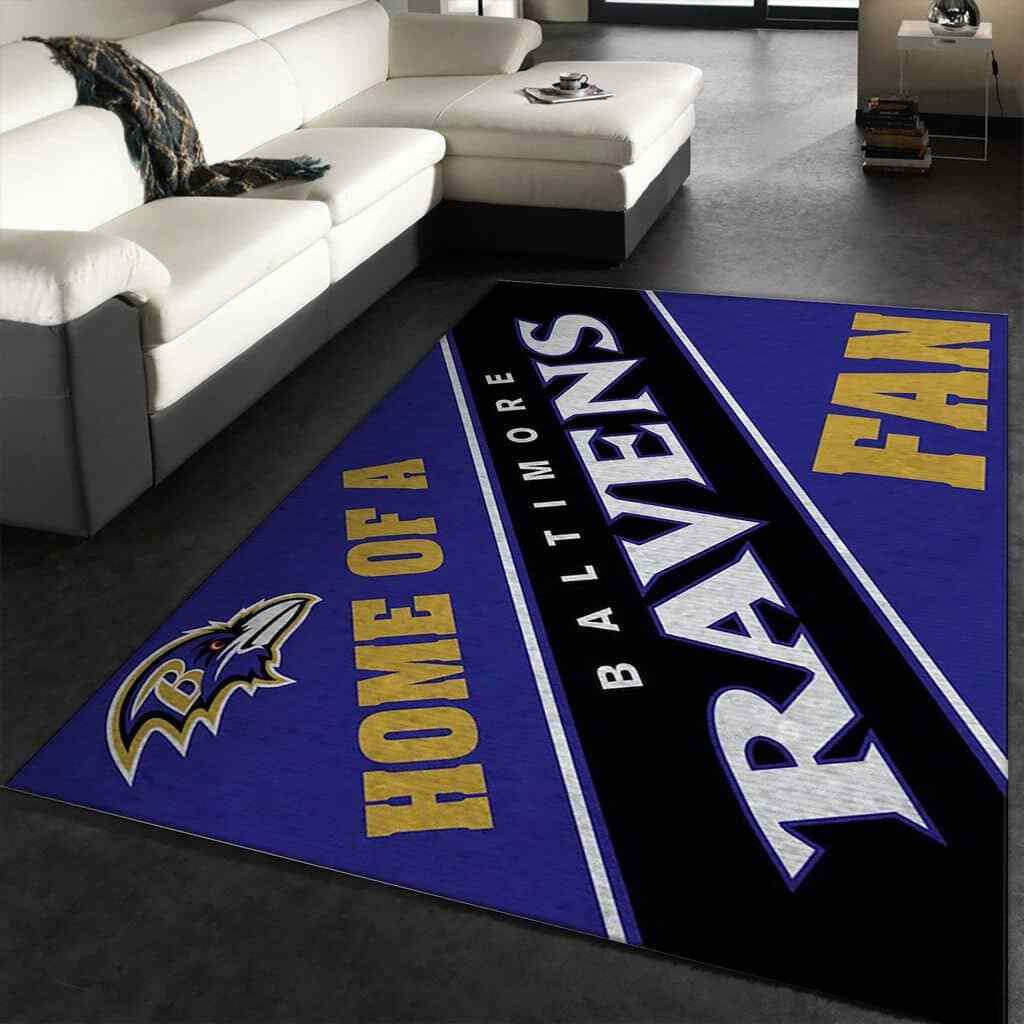 Baltimore Ravens Rectangle Area Rug – Full Print Carpet For Living Room & Bedroom Home Decor