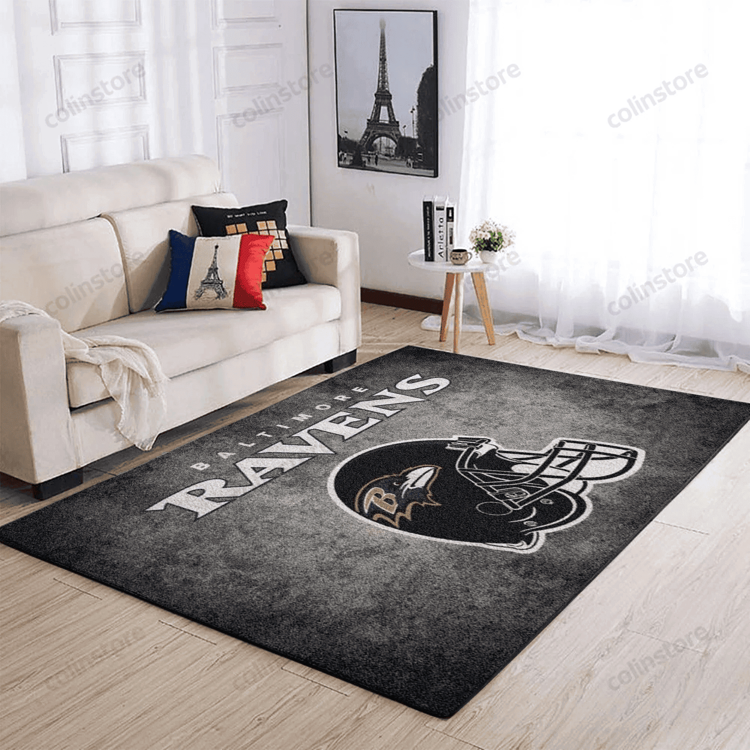 Baltimore Ravens Rectangle Area Rug – Full Print Carpet For Living Room & Bedroom Home Decor