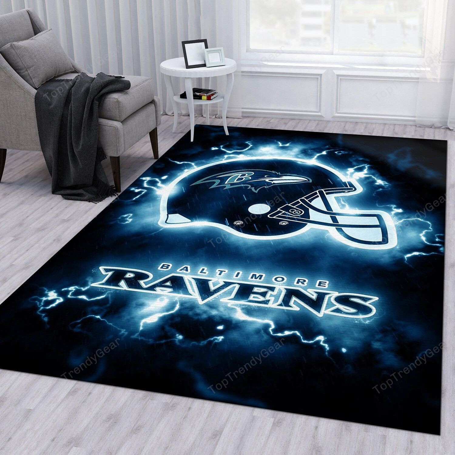 Baltimore Ravens Rectangle Area Rug – Full Print Carpet For Living Room & Bedroom Home Decor