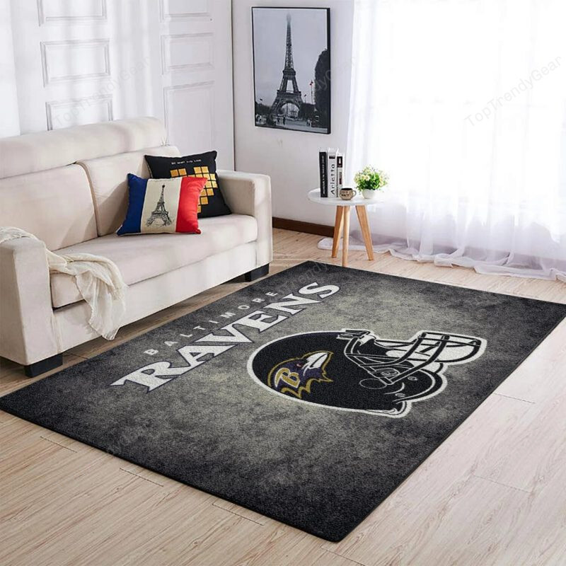 Baltimore Ravens Rectangle Area Rug – Full Print Carpet For Living Room & Bedroom Home Decor