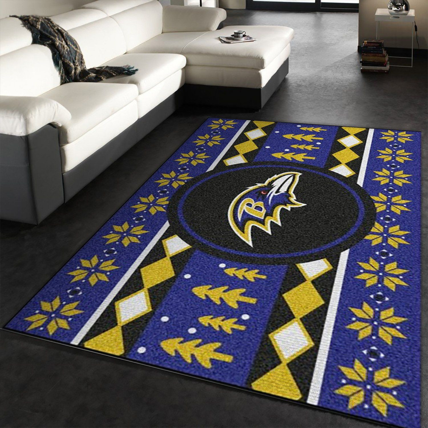 Baltimore Ravens Rectangle Area Rug – Full Print Carpet For Living Room & Bedroom Home Decor