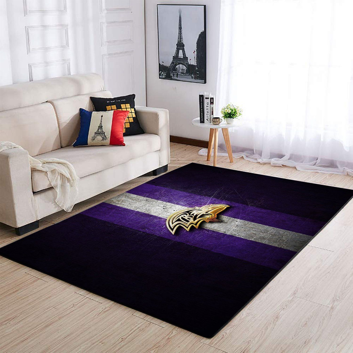 Baltimore Ravens Rectangle Area Rug – Full Print Carpet For Living Room & Bedroom Home Decor