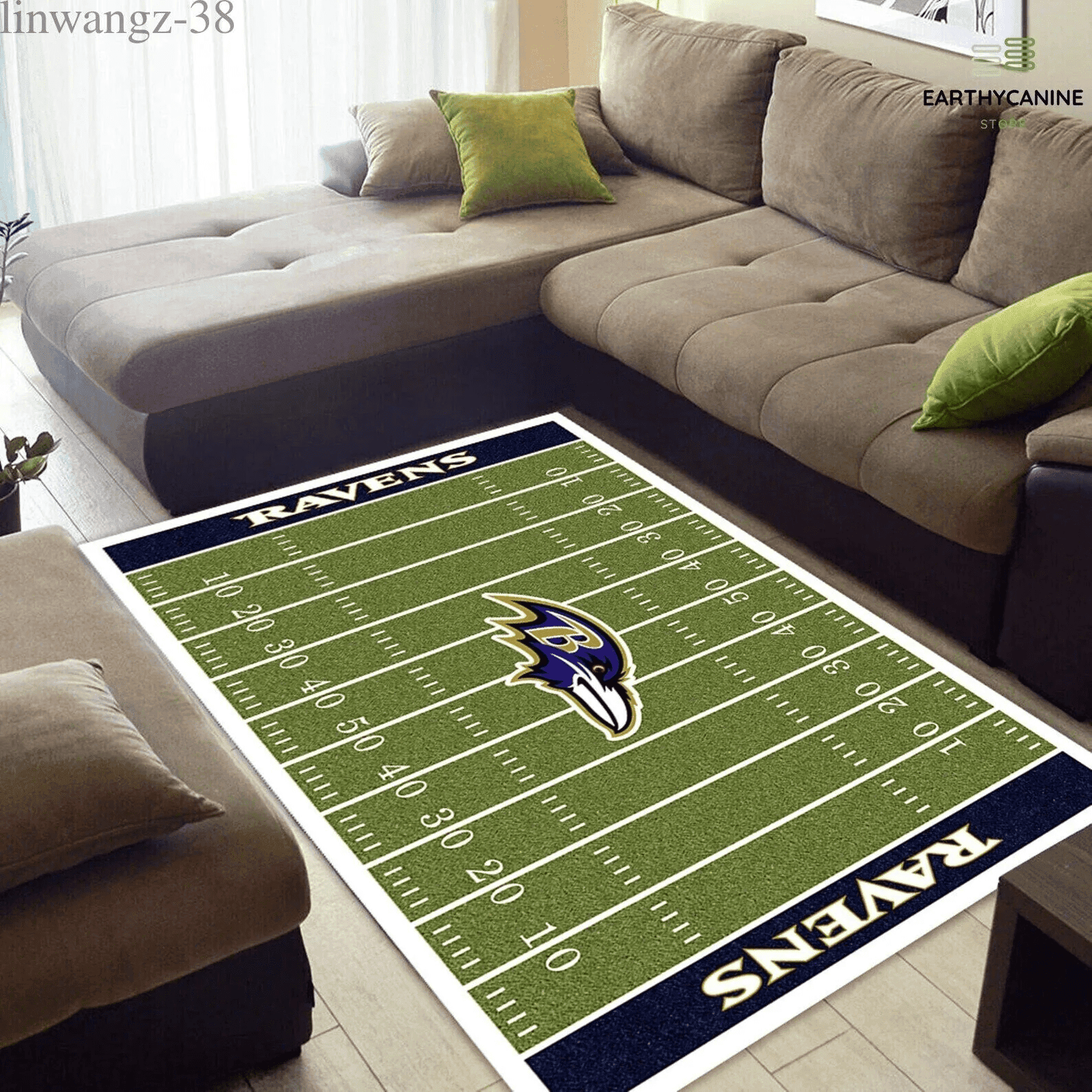 Baltimore Ravens Rectangle Area Rug – Full Print Carpet For Living Room & Bedroom Home Decor