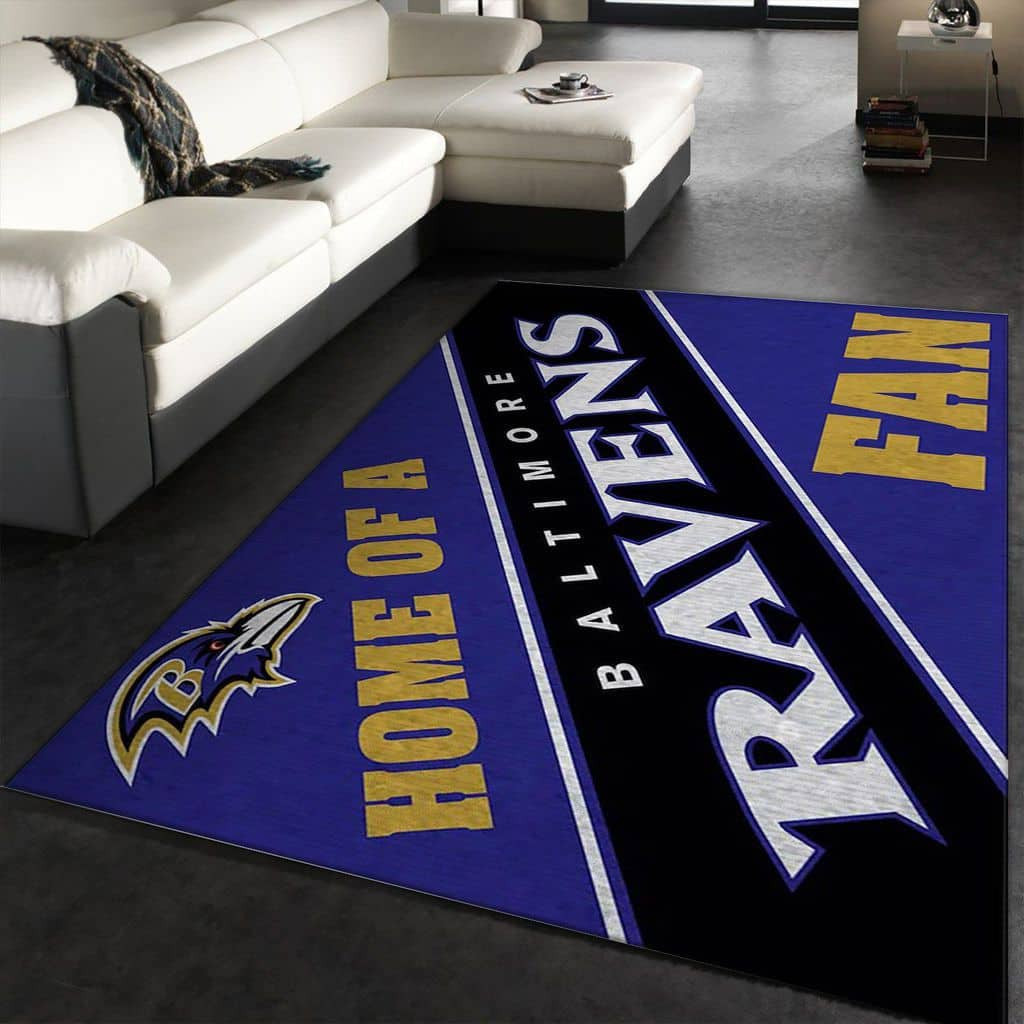 Baltimore Ravens Team Rug Rectangle Area Rug – Full Print Carpet For Living Room & Bedroom Home Decor