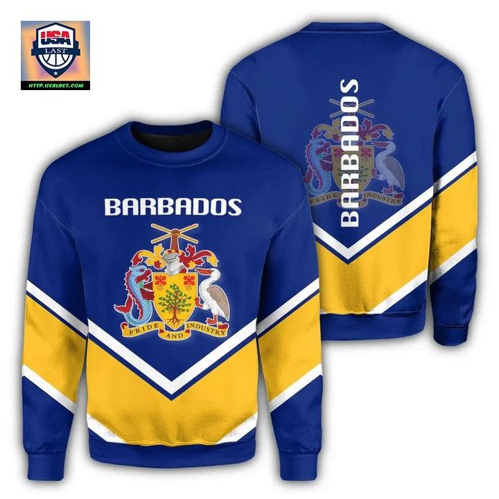 Barbados Coat Of Arms Sweater Lucian Style J5W