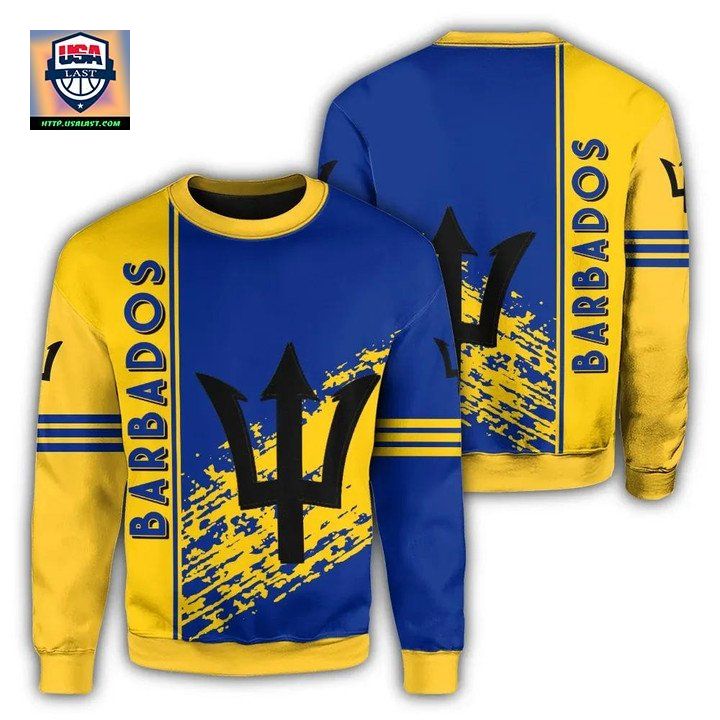 Barbados Coat Of Arms Sweater Quarter Style J7