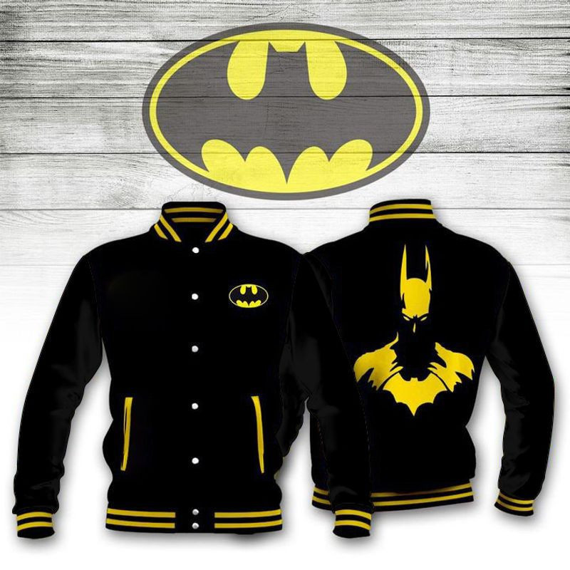 Batman Logo Fashion Baseball Jacket for Men & Women | Superhero Fan Gift